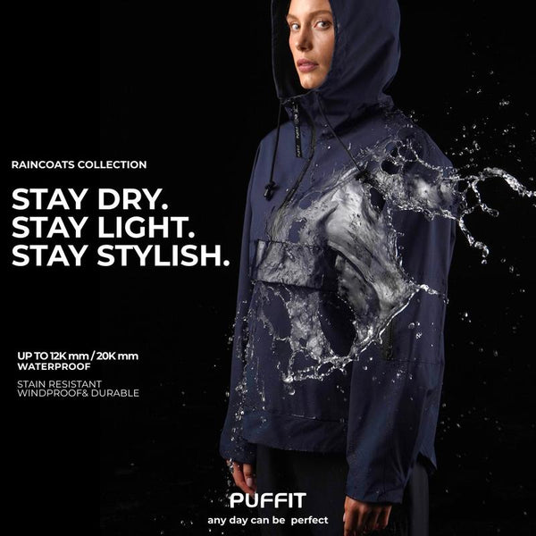 【Restocked】PUFFIT STM-TEX Waterproof Oversized Fall Hoodie Coat Warm Half Zip Rain Jacket with Adjustable Waist, Hood & Cuffs, Jacket Outerwear with Large Kangaroo Pocket Ladies Clothes for All Seasons Daily Wear #FallFreshness,Shell Jacket,Ski Jacket